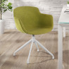 silla confidente verde ivonne base piramide tela 2
