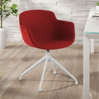 Silla confidente Ivonne Giratoria Asiento Tapizado - ROJO, Blanco Second image