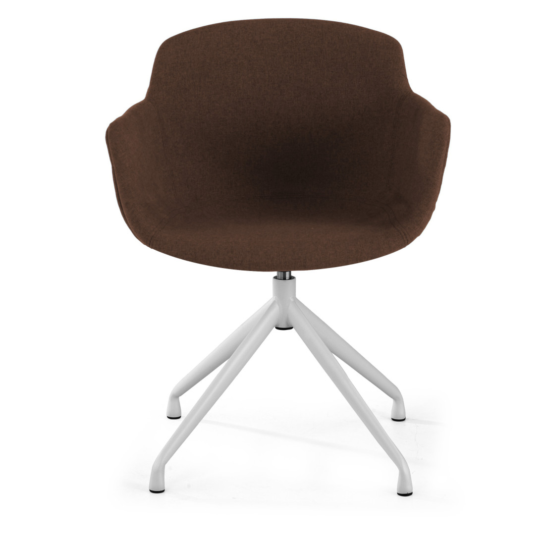 silla confidente marron ivonne base piramide tela 3