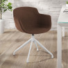 silla confidente marron ivonne base piramide tela 2