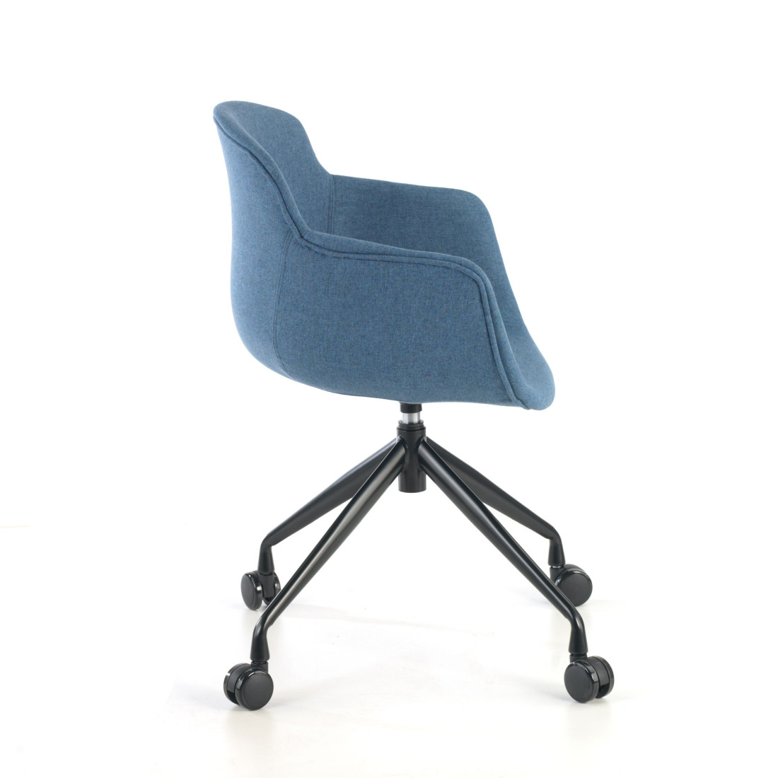 silla confidente azul ivonne giratoria con ruedas tela 6