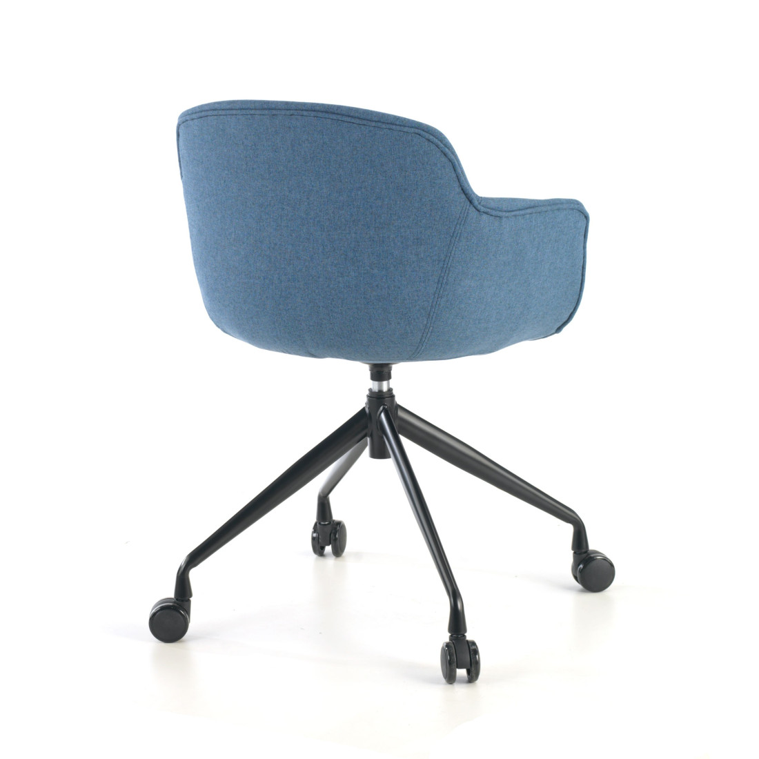silla confidente azul ivonne giratoria con ruedas tela 7