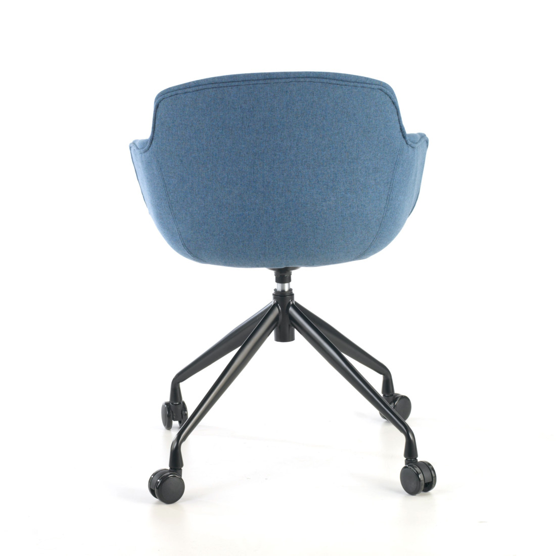 silla confidente azul ivonne giratoria con ruedas tela 4