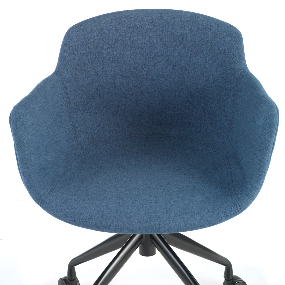 silla confidente azul ivonne giratoria con ruedas tela 8