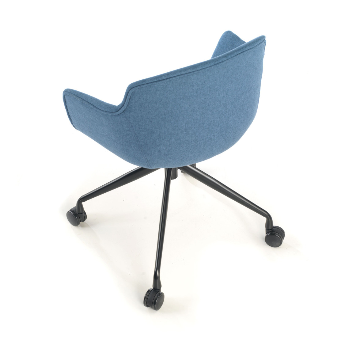 silla confidente azul ivonne giratoria con ruedas tela 5