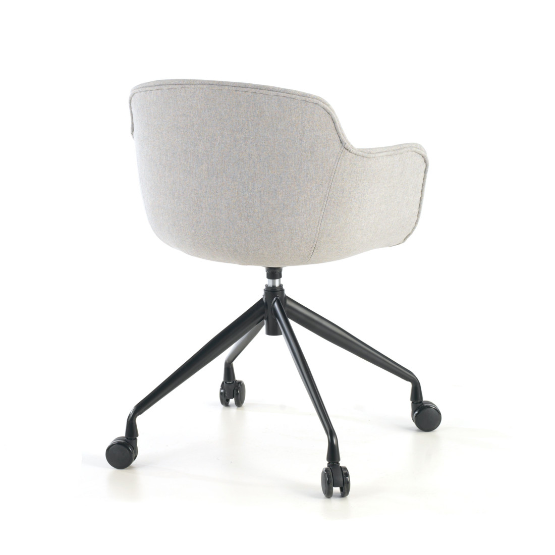 silla confidente gris ivonne giratoria con ruedas tela 7