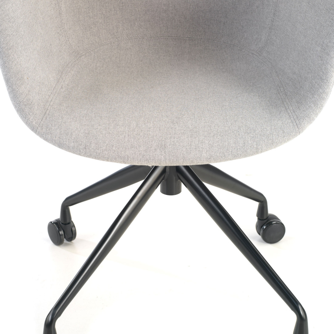 silla confidente gris ivonne giratoria con ruedas tela 8
