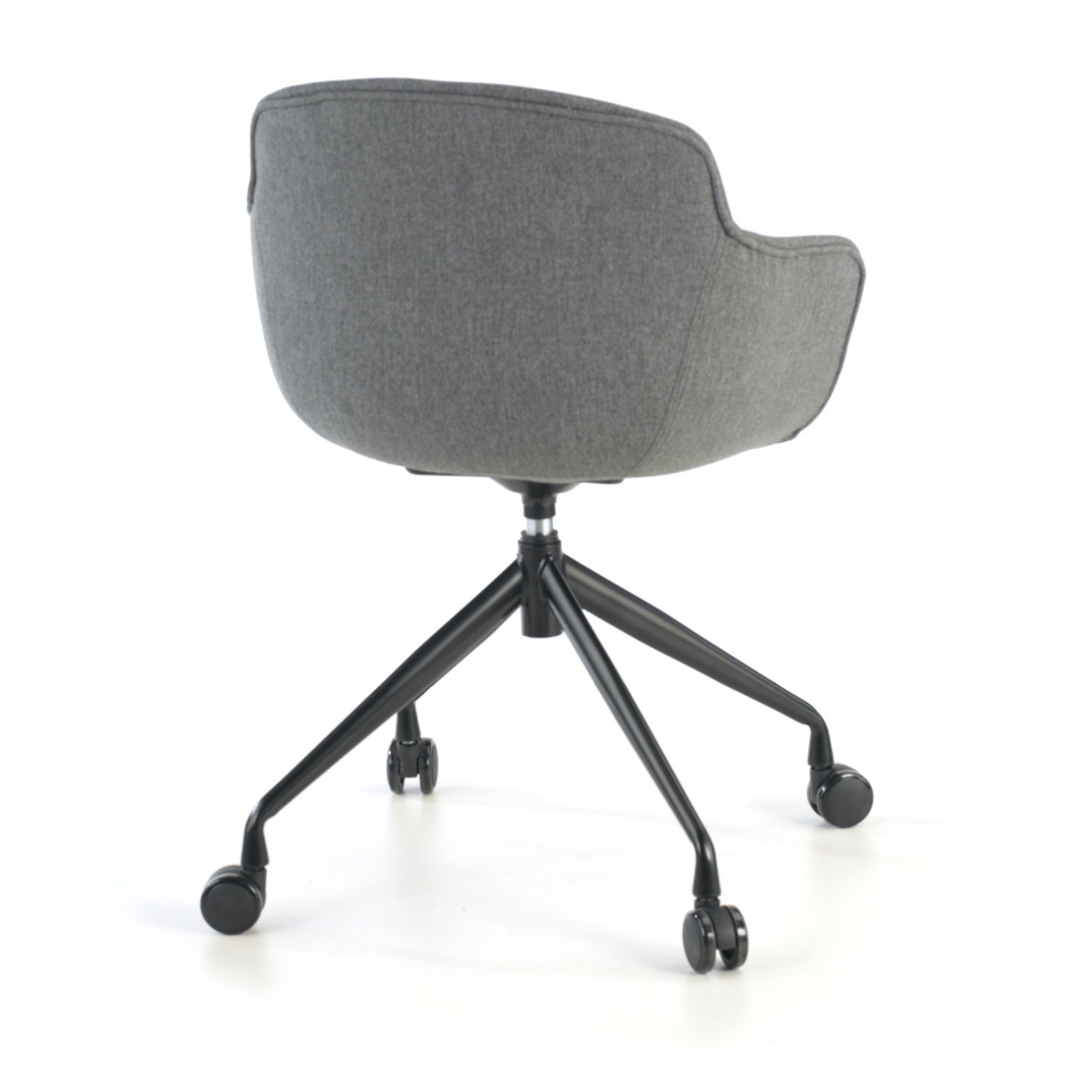 silla confidente antracita ivonne giratoria con ruedas tela 7