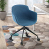 silla confidente azul ivonne giratoria con ruedas tela 2