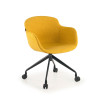 Silla Confidente Ivonne, Giratoria con ruedas, Tapizada - Amarillo
