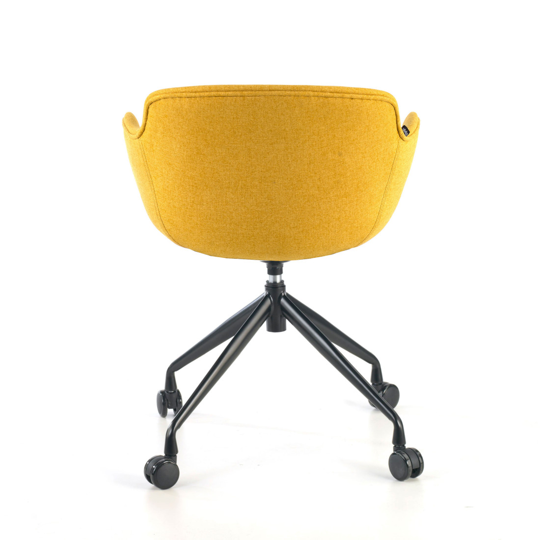 silla confidente amarillo ivonne giratoria con ruedas tela 4