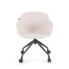 silla confidente beige ivonne giratoria con ruedas tela 3