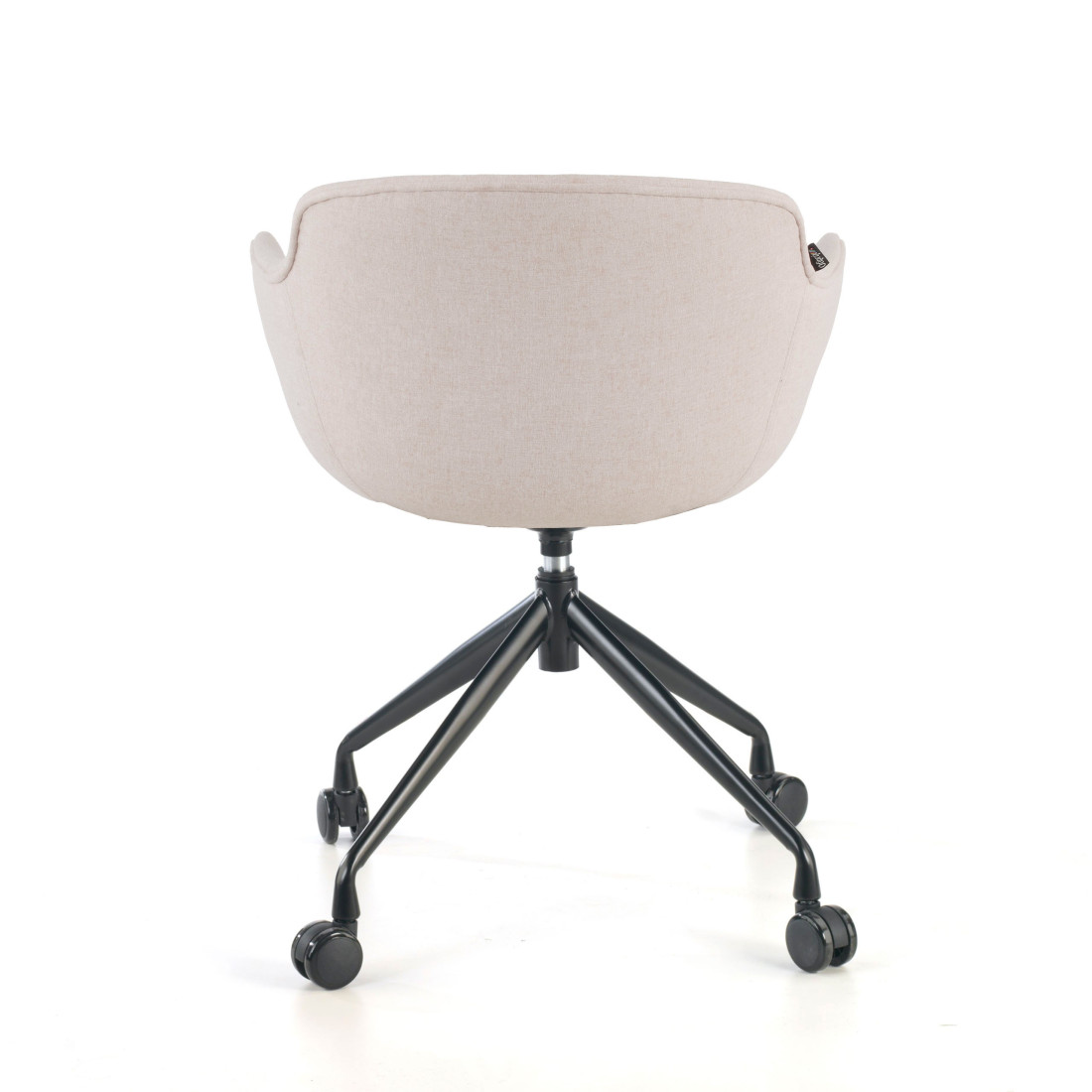 silla confidente beige ivonne giratoria con ruedas tela 4