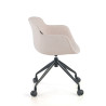 silla confidente beige ivonne giratoria con ruedas tela 5