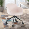 silla confidente beige ivonne giratoria con ruedas tela 2