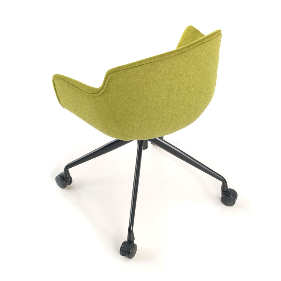 silla confidente verde ivonne giratoria con ruedas tela 5