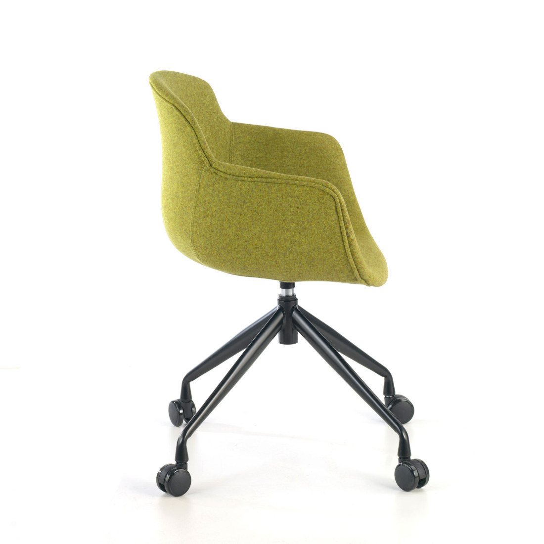 silla confidente verde ivonne giratoria con ruedas tela 6