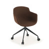 Silla Confidente Ivonne, Giratoria con ruedas, Tapizada - Marron