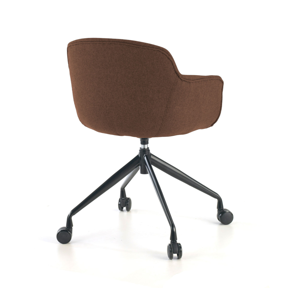 silla confidente marron ivonne giratoria con ruedas tela 7