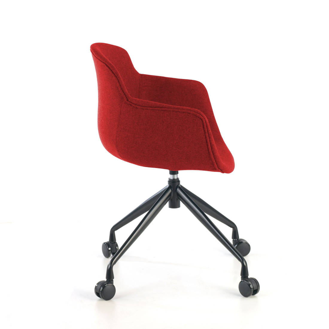 silla confidente rojo ivonne giratoria con ruedas tela 6