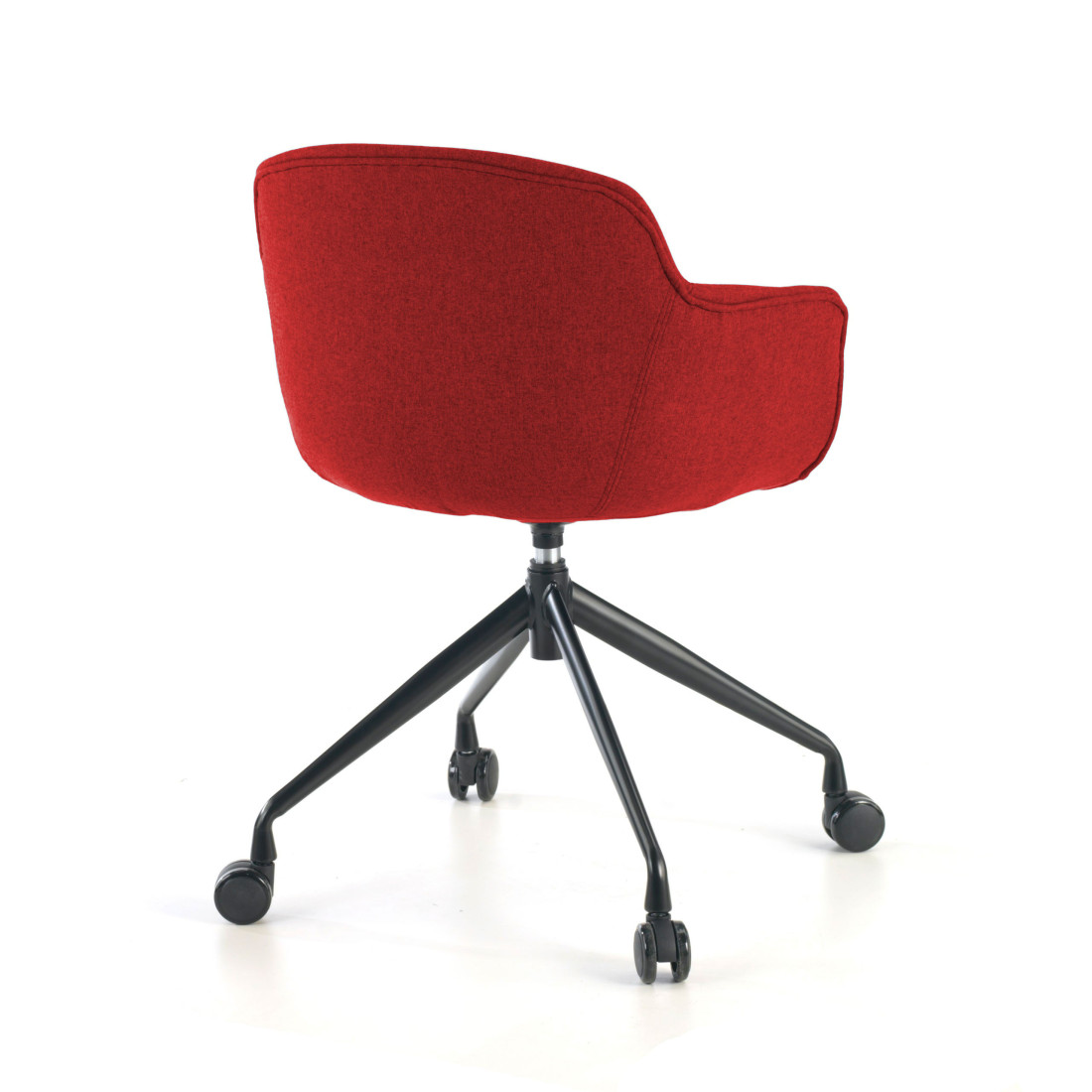 silla confidente rojo ivonne giratoria con ruedas tela 7