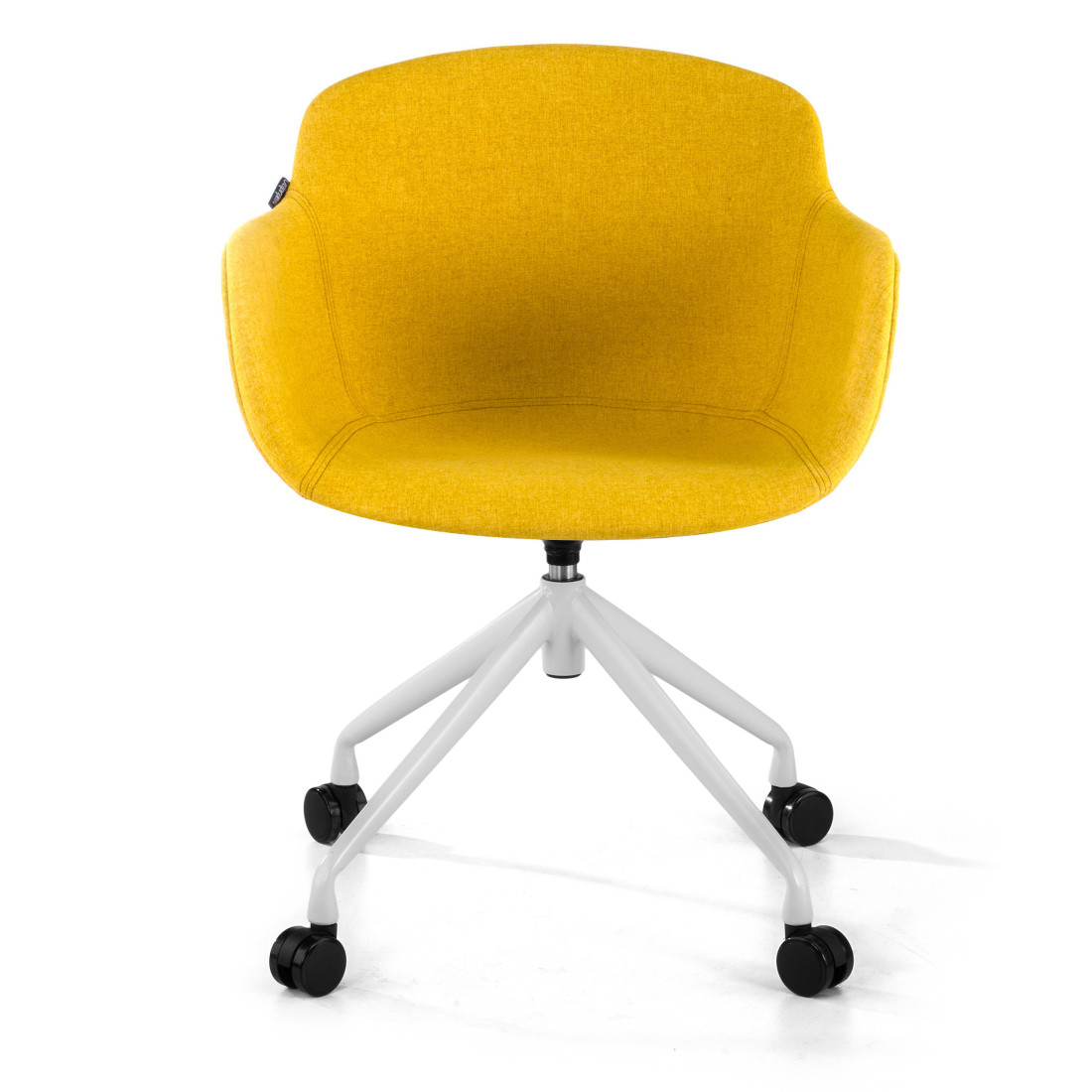 silla confidente amarillo ivonne giratoria con ruedas tela 3