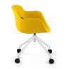 silla confidente amarillo ivonne giratoria con ruedas tela 4