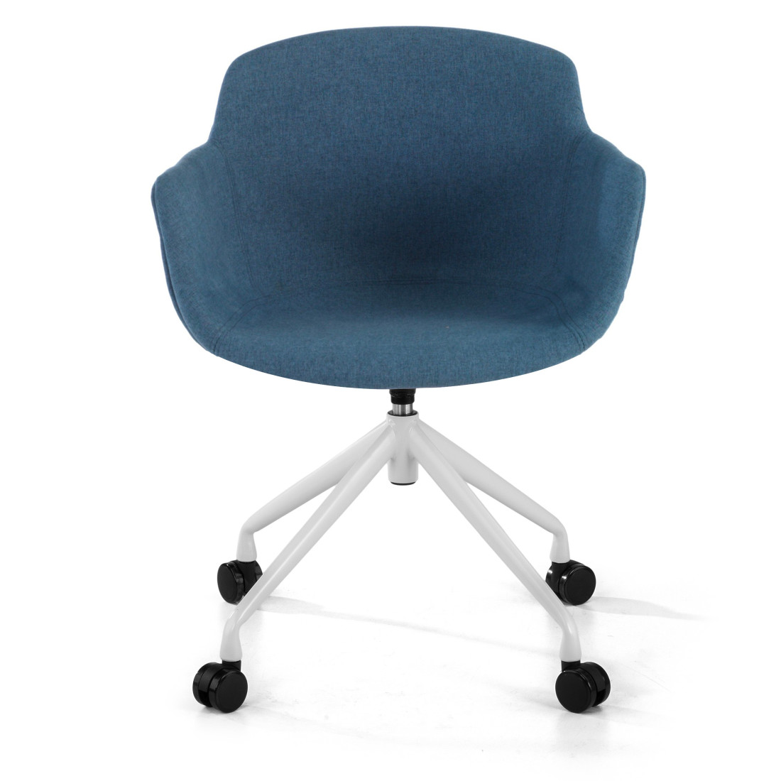 silla confidente azul ivonne giratoria con ruedas tela 3