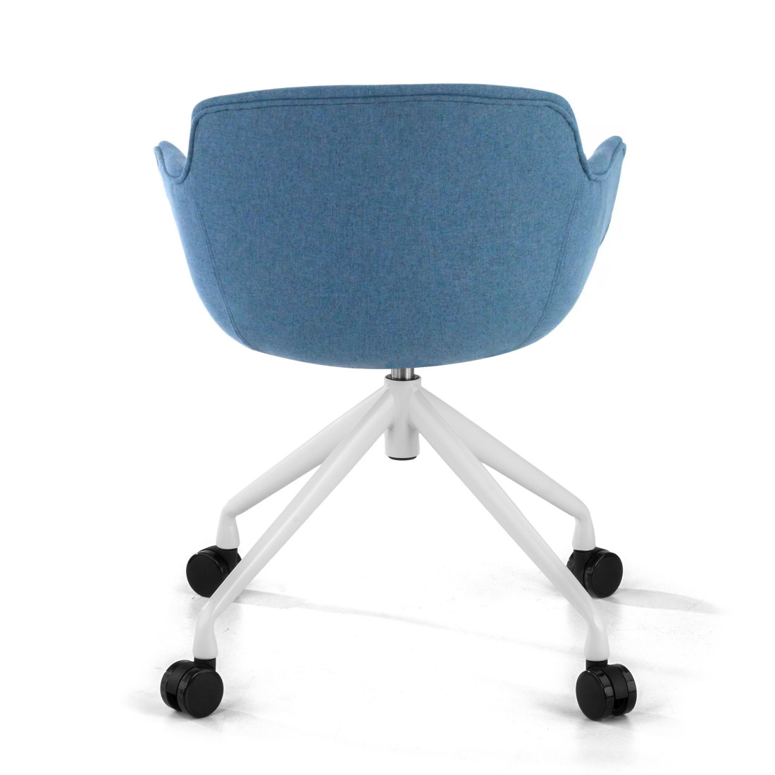 silla confidente azul ivonne giratoria con ruedas tela 6