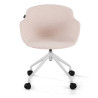 silla confidente beige ivonne giratoria con ruedas tela 3