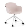 silla confidente beige ivonne giratoria con ruedas tela 1