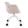 silla confidente beige ivonne giratoria con ruedas tela 4