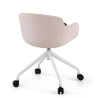 silla confidente beige ivonne giratoria con ruedas tela 5