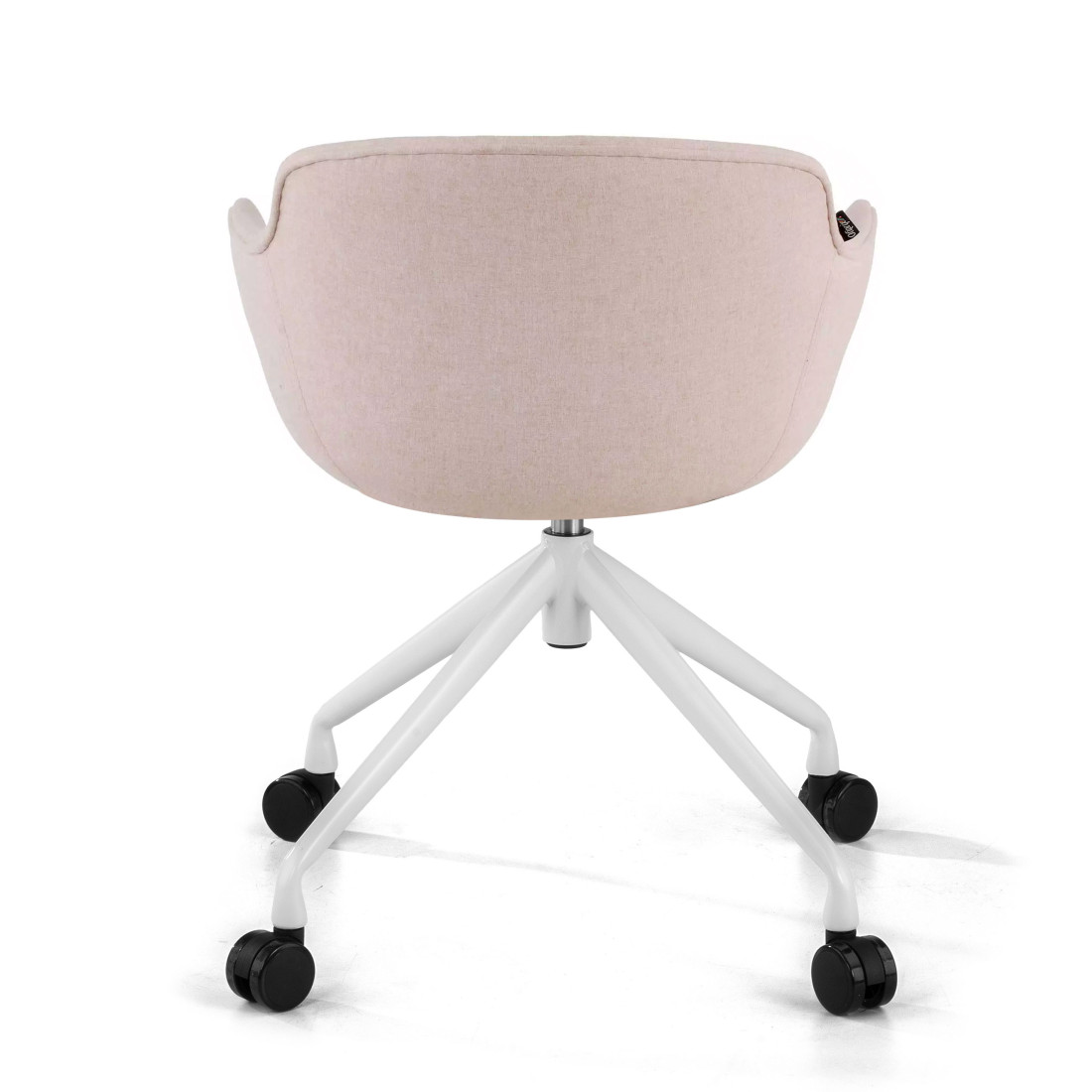 silla confidente beige ivonne giratoria con ruedas tela 6