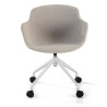 silla confidente gris ivonne giratoria con ruedas tela 3