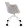 silla confidente gris ivonne giratoria con ruedas tela 4
