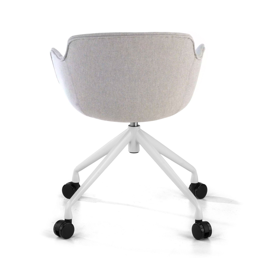 silla confidente gris ivonne giratoria con ruedas tela 6