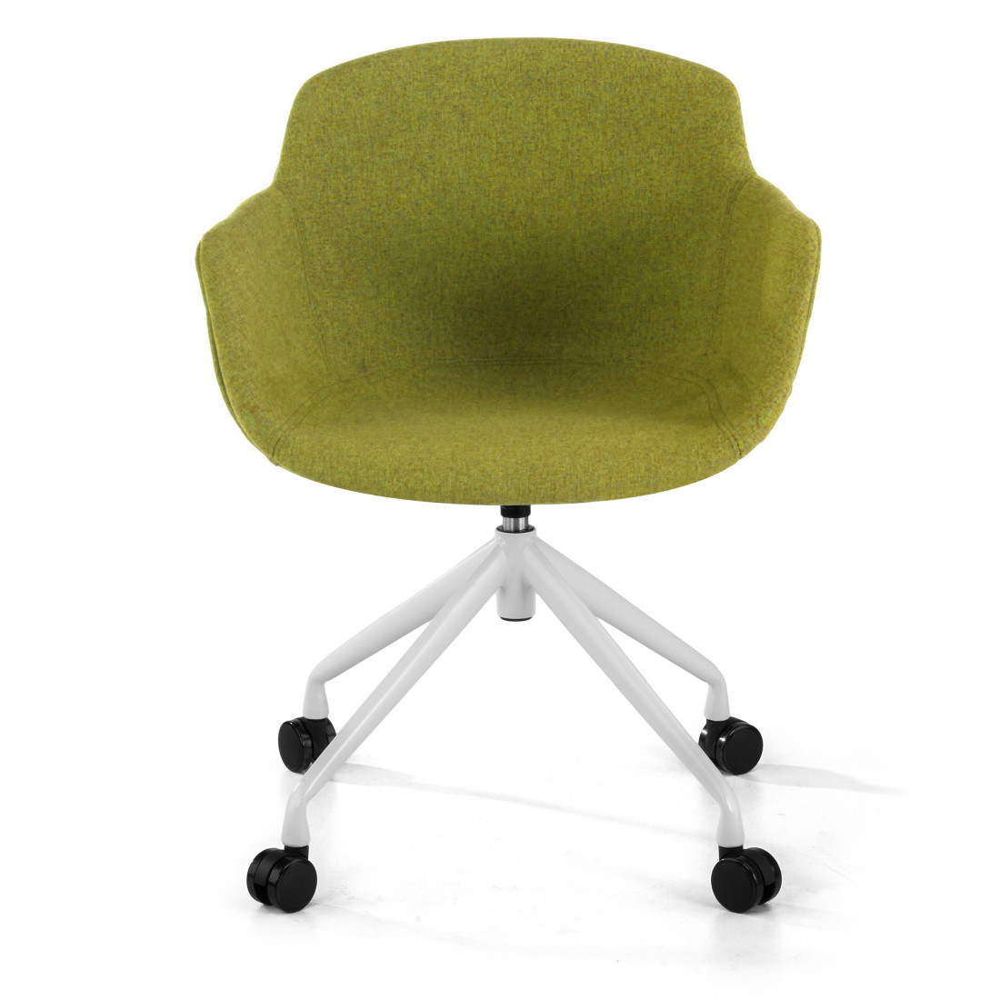 silla confidente verde ivonne giratoria con ruedas tela 3