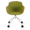 silla confidente verde ivonne giratoria con ruedas tela 3