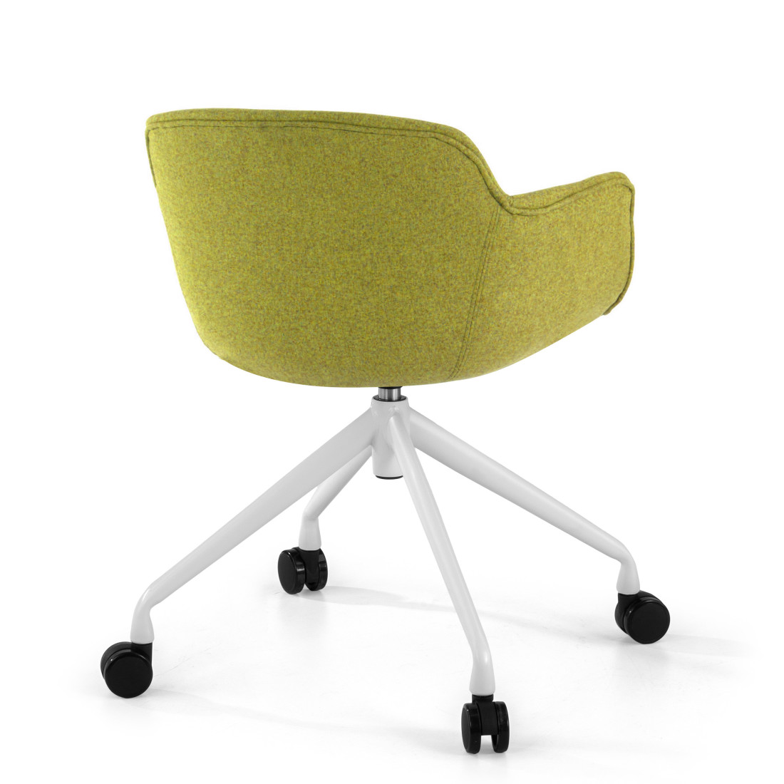 silla confidente verde ivonne giratoria con ruedas tela 5