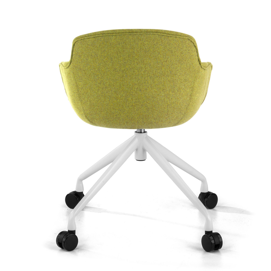 silla confidente verde ivonne giratoria con ruedas tela 6