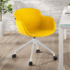 silla confidente amarillo ivonne giratoria con ruedas tela 2