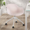 silla confidente beige ivonne giratoria con ruedas tela 2