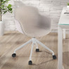 silla confidente gris ivonne giratoria con ruedas tela 2