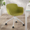 silla confidente verde ivonne giratoria con ruedas tela 2