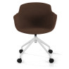 silla confidente marron ivonne giratoria con ruedas tela 3
