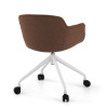 silla confidente marron ivonne giratoria con ruedas tela 5