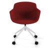 silla confidente rojo ivonne giratoria con ruedas tela 3