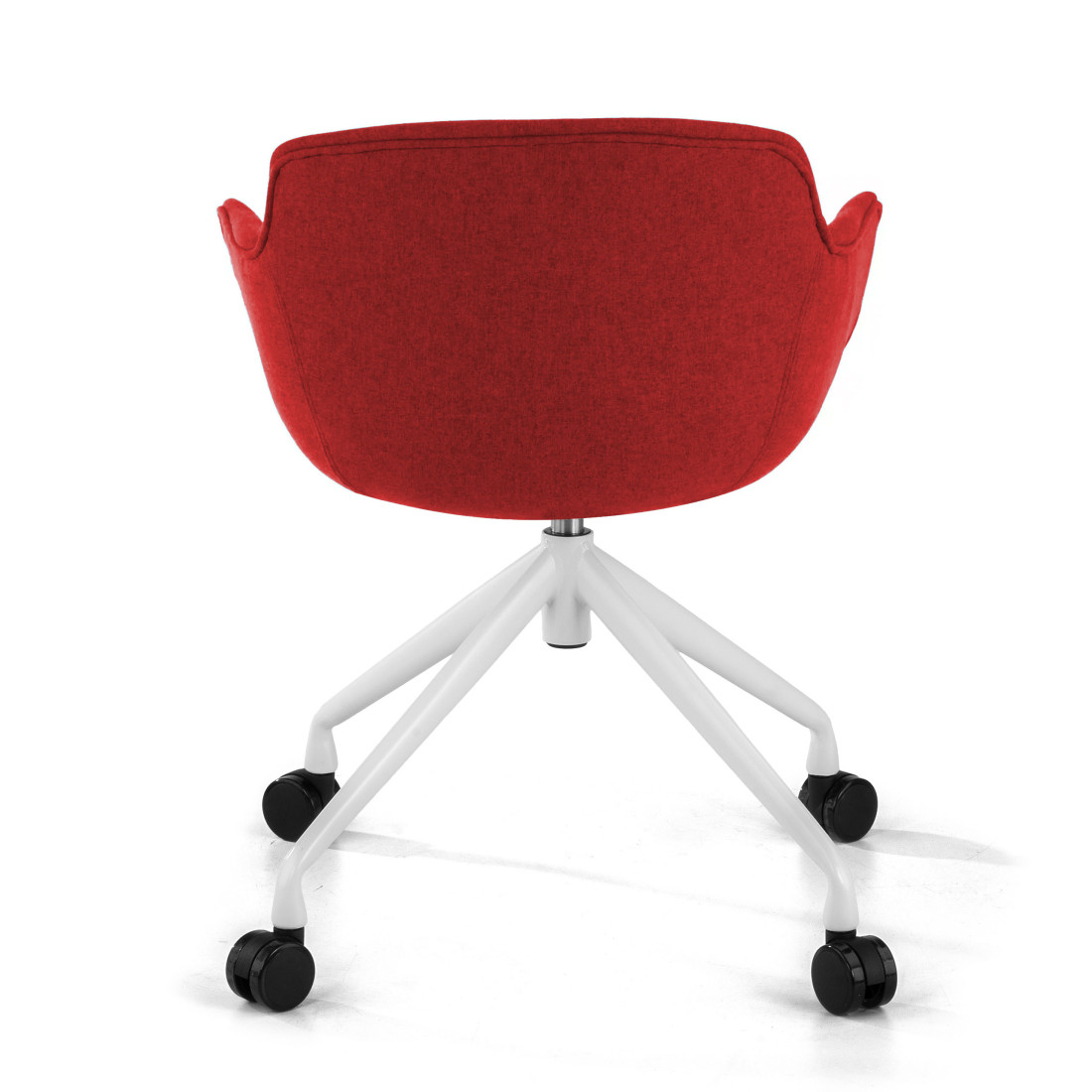 silla confidente rojo ivonne giratoria con ruedas tela 6
