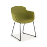 Silla confidente Ivonne patín Asiento Tapizado - VERDE